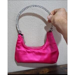 Beautiful Sparkly Azalea Wang Pink Honey Satin Handbag/Purse.